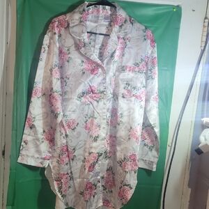 Floral Satin Pajama Top